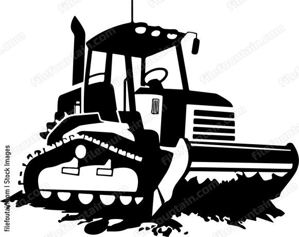 Bulldozer Moving Earth