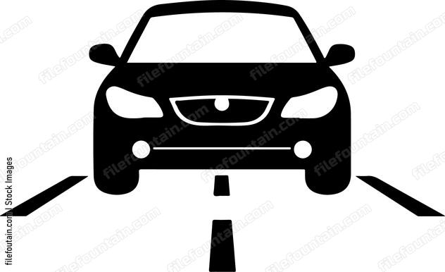 Car Driving With Headlights On