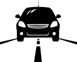 Car Driving With Headlights On