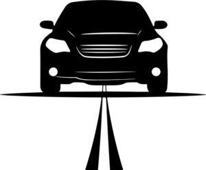 Car Driving With Headlights On