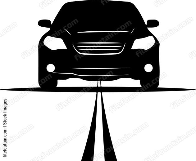 Car Driving With Headlights On