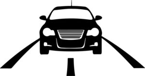 Car Driving With Headlights On