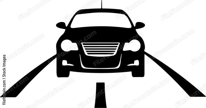 Car Driving With Headlights On