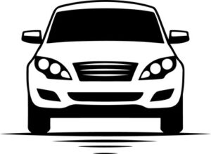 Car Driving With Headlights On