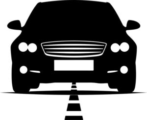 Car Driving With Headlights On