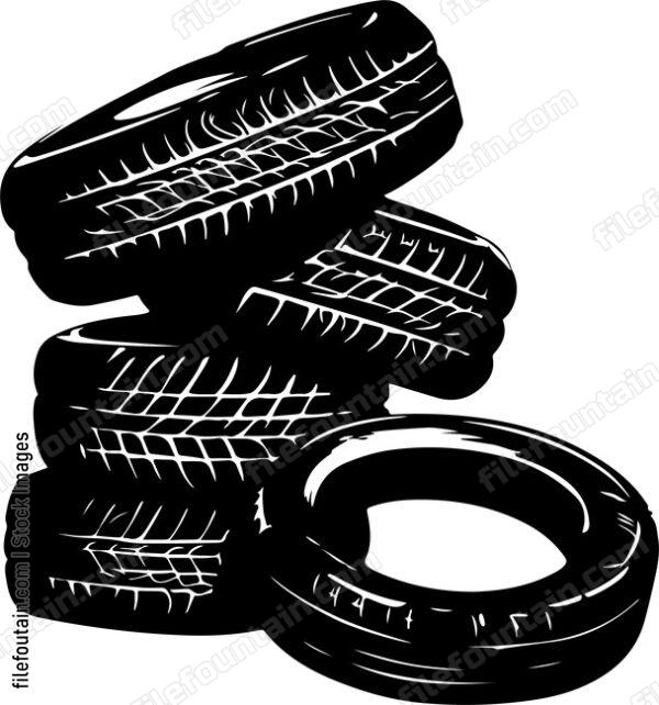 Car Tire Pile