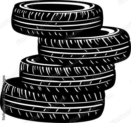 Car Tire Pile
