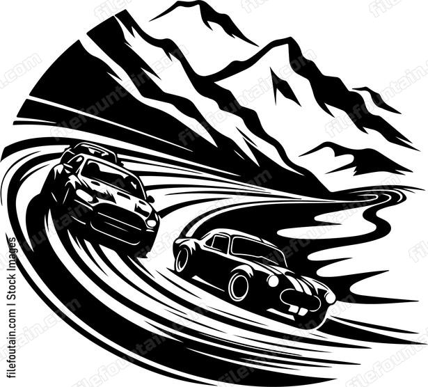 Cars navigating through a winding mountain pass