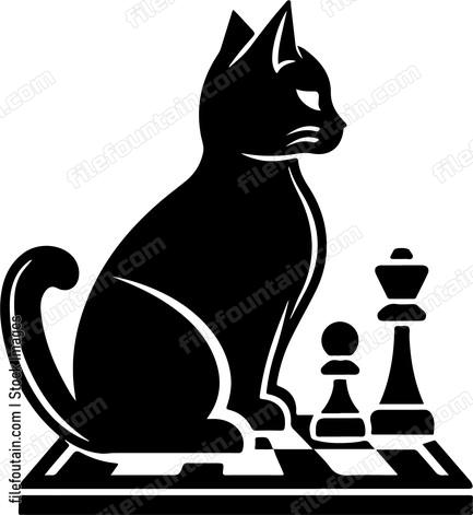 Cat Playing Chess