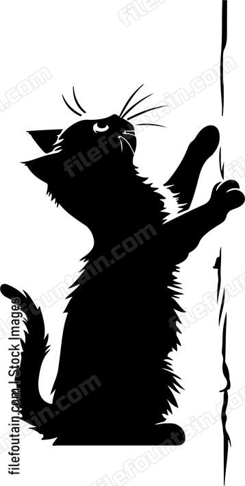 Cat Scratching Wall