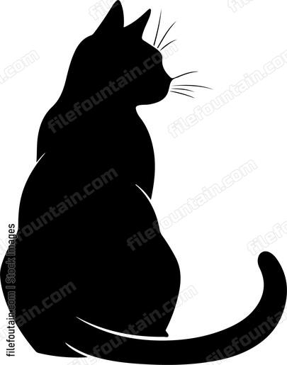 Cat Sitting Back