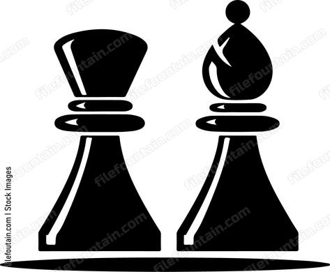Chess pieces bishop and queen