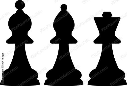 Chess pieces bishop and queen