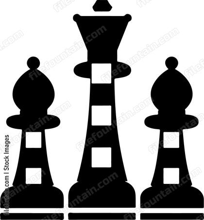 Chess pieces king and pawns