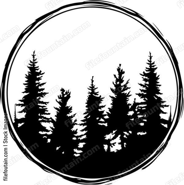Circle Frame With Trees
