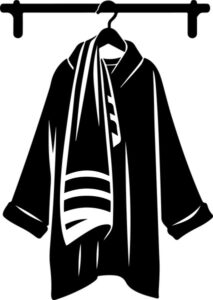 coat and scarf on hanger