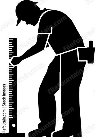Construction Worker Measuring
