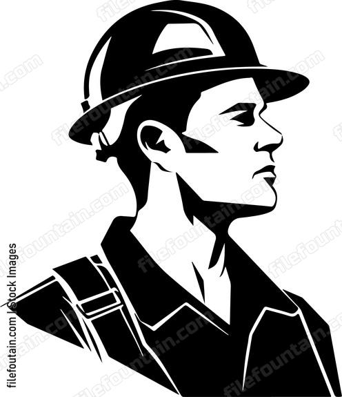 Construction Worker With Helmet