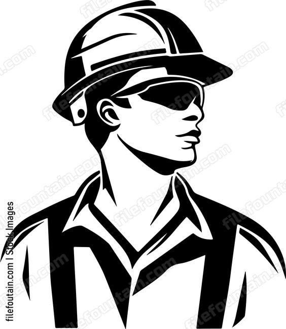 Construction Worker With Helmet