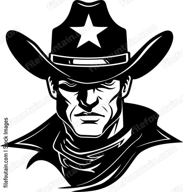 Cowboy Head Mascot