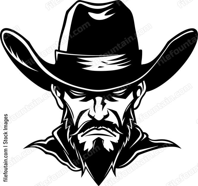 Cowboy Head Mascot