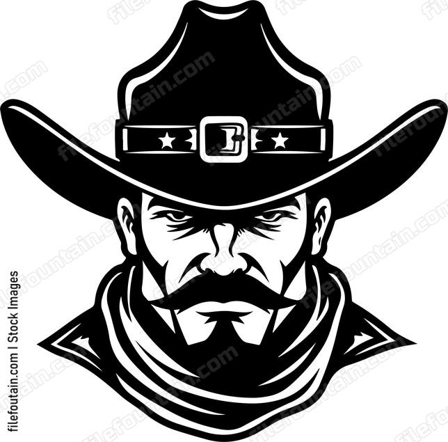 Cowboy Head Mascot