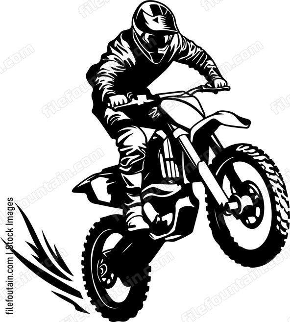 Dirt Bike Rider Pop A Wheelie