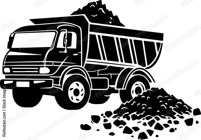 Dump Truck Dumping Material