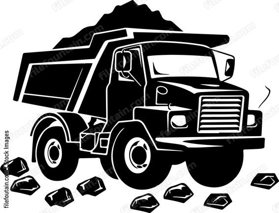 Dump Truck Unloading Stones