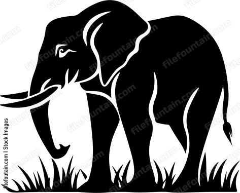 Elephant Eating Grass