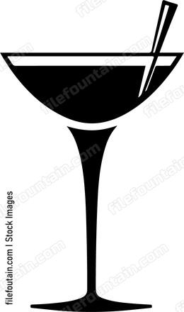 Fancy martini glass silhouette