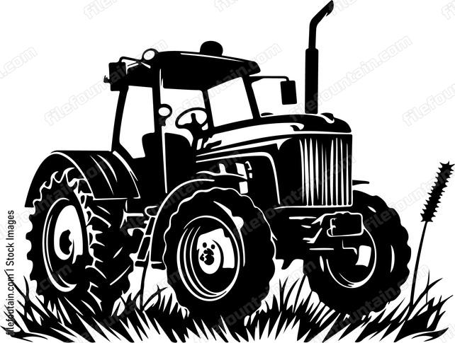 Farm tractor in field