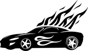 Flaming Car
