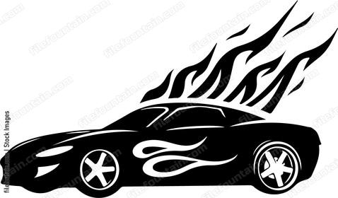 Flaming Car