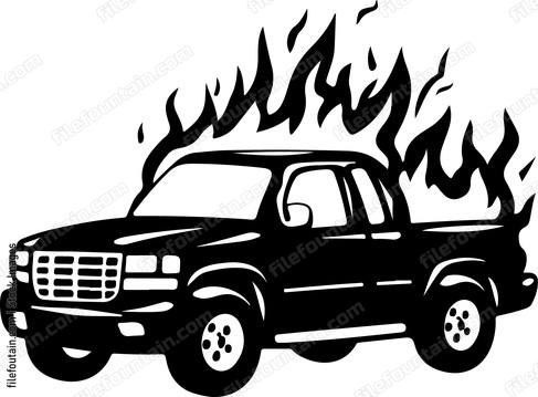 Flaming Suv