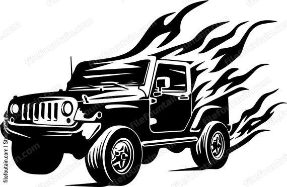 Flaming Suv