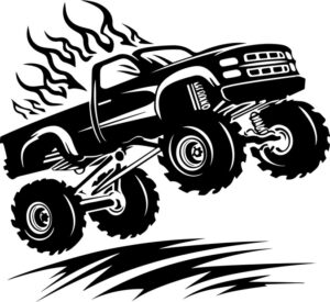 Flying Flaming Monster Truck