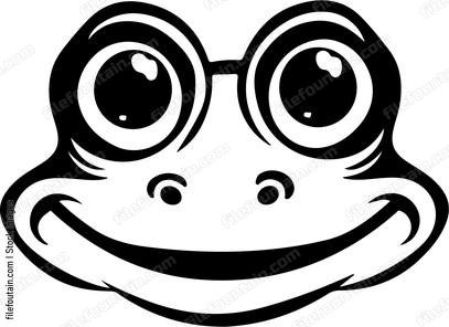 Funny Frog Cartoon Face