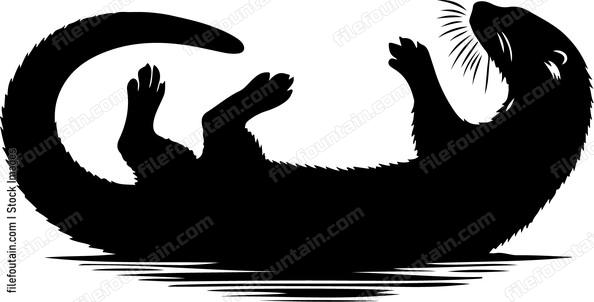 Giant river otter in a blackwater lagoon