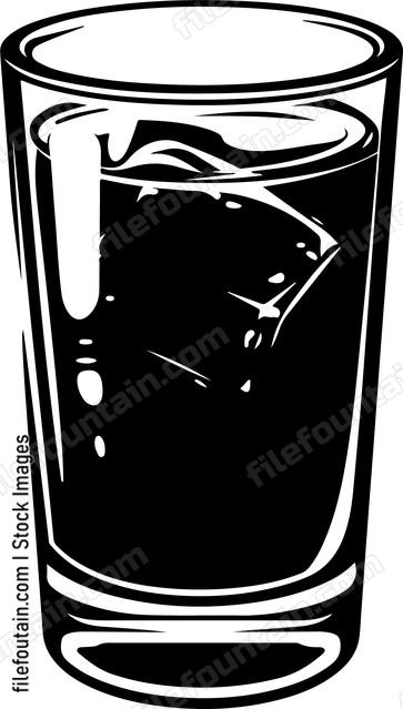 glass with an ice cube