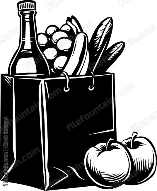 Groceries In Paper Bag