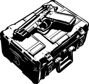 Gun case with pistol