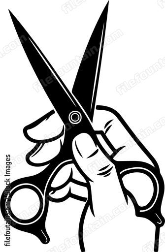 Hand Holding Scissors