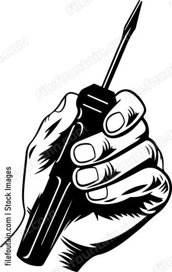 Hand Holding Screwdriver