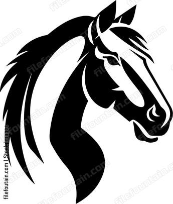 Head of horse in silhouette