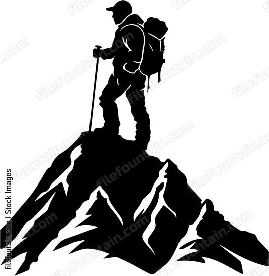Hiker On A Mountain