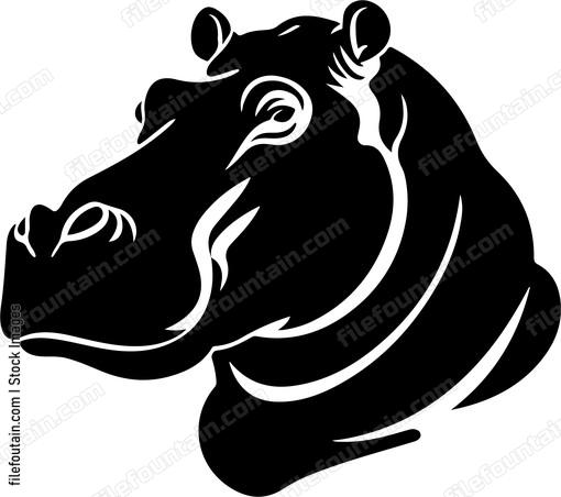 Hippo Head Side View
