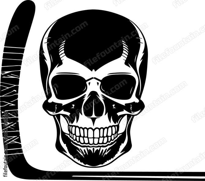 Hockey Stick Skull