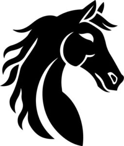 Horse head in profile