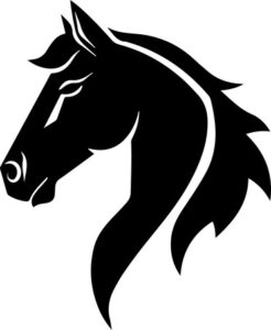 Horse head in profile